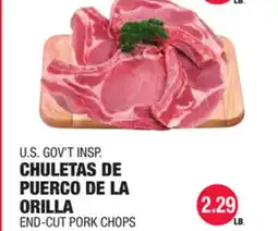 Carnicerias Jimenez U.S. GOV'T INSPI. CHULETAS DE PUERCO DE LA ORILLA offer