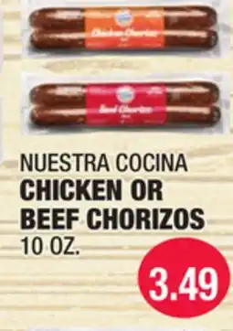 Carnicerias Jimenez NUESTRA COCINA CHICKEN OR BEEF CHORIZOS offer