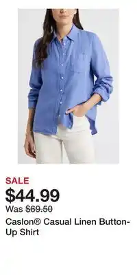Nordstrom Caslon Casual Linen Button-Up Shirt offer