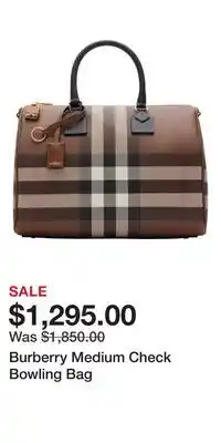 Nordstrom Burberry Medium Check Bowling Bag offer