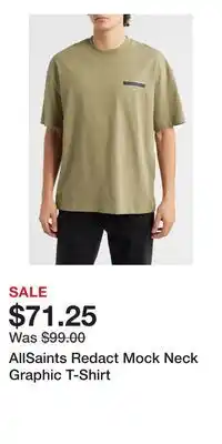 Nordstrom AllSaints Redact Mock Neck Graphic T-Shirt offer