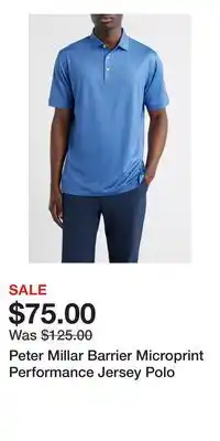 Nordstrom Peter Millar Barrier Microprint Performance Jersey Polo offer