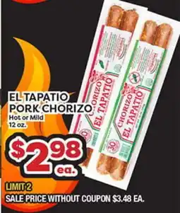 Torres Supermercado EL TAPATIO PORK CHORIZO offer