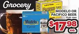 Torres Supermercado MODELO OR PACIFICO BEER offer