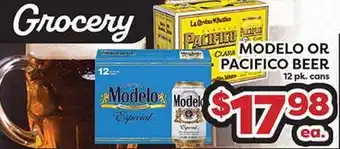 Torres Supermercado MODELO OR PACIFICO BEER offer