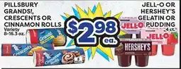 Torres Supermercado PILLSBURY GRANDS!, CRESCENTS OR CINNAMON ROLLS JELL-O OR HERSHEY'S GELATIN OR PUDDING offer