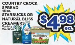 Torres Supermercado COUNTRY CROCK SPREAD 45 oz. STARBUCKS OR NATURAL BLISS CREAMERS offer