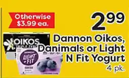 Rich's Fresh Market Dannon Oikos, Danimals or Light N Fit Yogurt offer