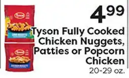 Rich's Fresh Market Tyson Fully Cooked Chicken Nuggets, Patties or Popcorn Chicken offer