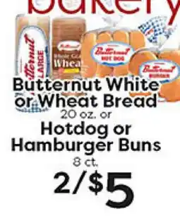 Rich's Fresh Market Butternut White or Wheat Bread Hotdog or Hamburger Buns offer