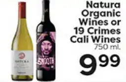 Rich's Fresh Market Natura Organic Wines or 19 Crimes Cali Wines offer
