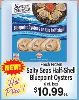 Angelo Caputo's Fresh Market Salty Seas Half-Shell Bluepoint Oysters offer