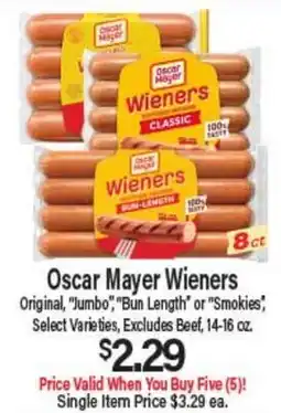 Angelo Caputo's Fresh Market Oscar Mayer Wieners offer