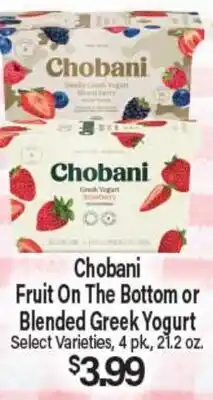 Angelo Caputo's Fresh Market Chobani Fruit On The Bottom or Blended Greek Yogurt offer