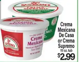 Angelo Caputo's Fresh Market Crema Mexicana De Casa or Crema Supremo offer