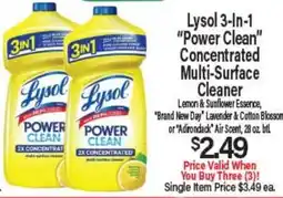 Angelo Caputo's Fresh Market Lysol 3-In-1 Power Clean Concentrated Multi-Surface Cleaner offer