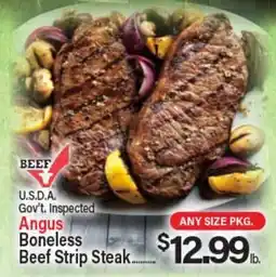 Angelo Caputo's Fresh Market Angus Boneless Beef Strip Steak offer