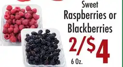 Garden Fresh Market Sweet Raspberries or Blackberries offer