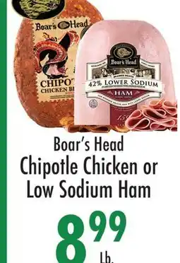 Garden Fresh Market Boar's Head Chipotle Chicken or Low Sodium Ham offer