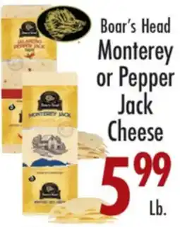 Garden Fresh Market Boar's Head Monterey or Pepper Jack Cheese offer