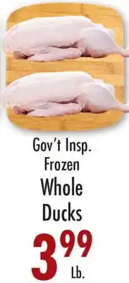 Garden Fresh Market Gov't Insp. Frozen Whole Ducks offer