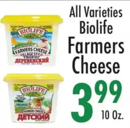Garden Fresh Market All Varieties Biolife Farmers Cheese offer