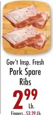 Garden Fresh Market Gov't Insp. Fresh Pork Spare Ribs offer
