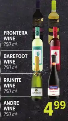 Cermak Fresh Market FRONTERA WINE 750 ml. BAREFOOT WINE 750 ml. RIUNITE WINE 750 ml. ANDRE WINE 750 ml offer