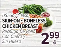 Cermak Fresh Market U.S. Gov't Insp. SKIN-ON • BONELESS CHICKEN BREAST offer