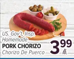 Cermak Fresh Market US. Gov't, Insp. Homemade PORK CHORIZO offer