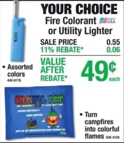 Menards Fire colorant or utility lighter offer