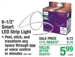 Menards 6-1/2' Smart LED Strip Light offer