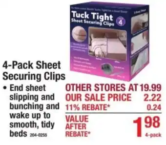 Sheet securing clips
