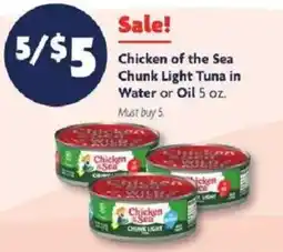 Family Dollar Chicken of the Sea Chunk Light Tuna in Water or Oil offer
