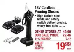 Menards 18V Cordless Pruning Shears offer