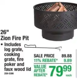Menards Zion Fire Pit offer