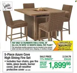 Menards Azure Cove High Dining Fire Set offer