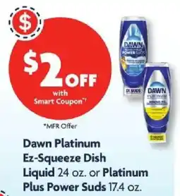 Family Dollar Dawn Platinum Ez-Squeeze Dish Liquid offer