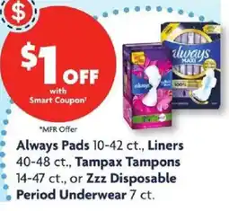 Family Dollar Always Pads offer