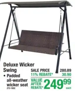 Menards Deluxe Wicker Swing offer