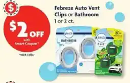 Family Dollar Febreze Auto Vent Clips or Bathroom offer