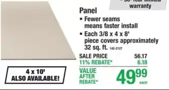 Menards Panel offer