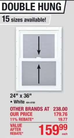 Menards Double hung offer