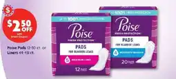 Family Dollar Poise Pads or Liners offer