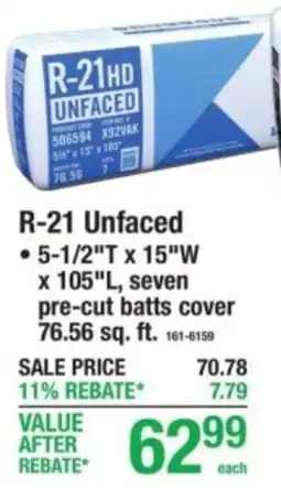 Menards R-21 Unfaced offer