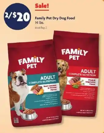Family Dollar Family Pet Dry Dog Food offer