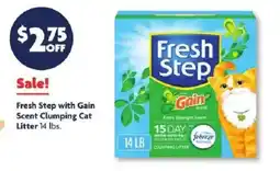 Family Dollar Fresh step with gain scent clumping cat litter offer