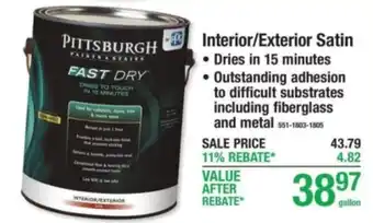 Menards Interior/Exterior Satin offer