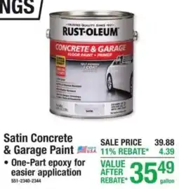 Menards Satin Concrete & Garage Paint offer