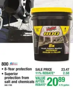 Menards 800 acrylic polymer modified driveway sealer & filler offer